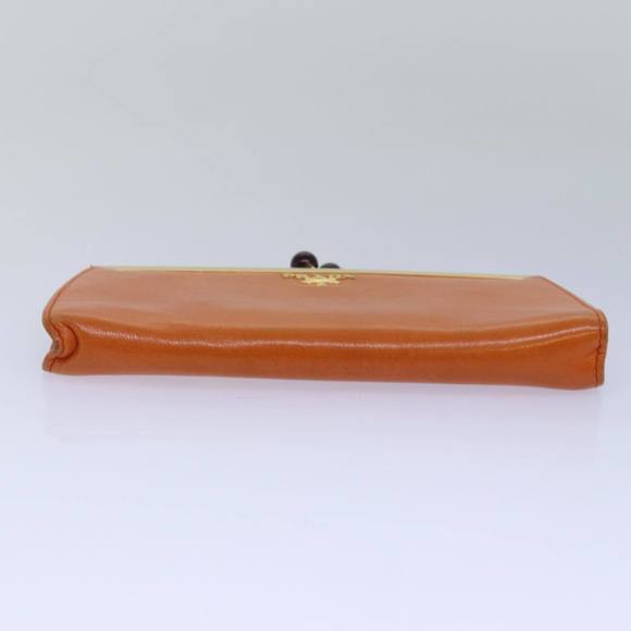 PRADA Gamaguchi Wallet Leather Orange Auth 77705 - Picture 6 of 16